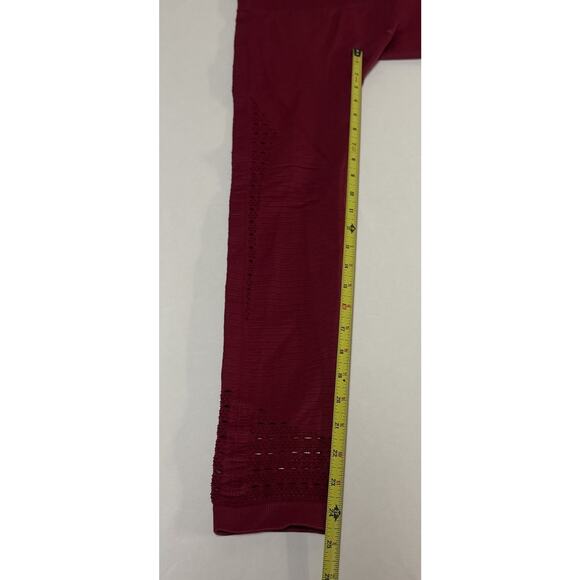 Gymshark Energy Seamless High Rise Perforated Leggings Burgundy Womens Small S - Picture 13 of 15
